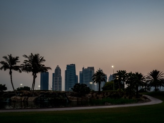 Dubai at sunset, Emirates Golf Course. Olympus 17mm f1.8